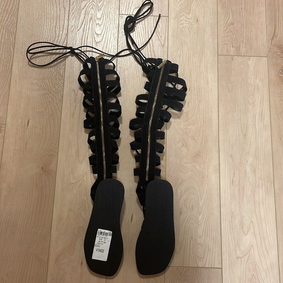 Free People Genuine Suede Sun-Chaser Tall Gladiator Sandals, sz 36 / 5.5 - Picture 4 of 15